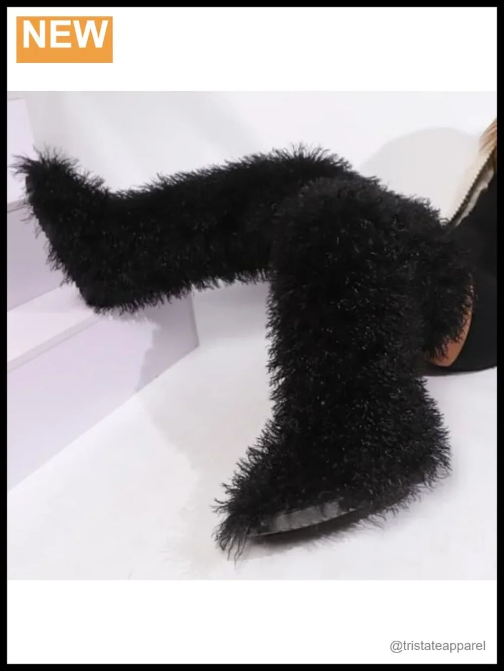 Faux Fur Thigh High Over The Knee Snow Boots Tall Winter Boots for Women 28 inch